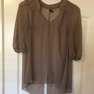 CCO❗️😮 High-Low Taupe Sheer Blouse in Size Medium
